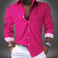 Gregor | Elegantes Herrenhemd mit dezentem Streifenlook - Rosa