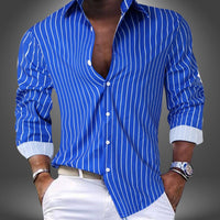 Gregor | Elegantes Herrenhemd mit dezentem Streifenlook - Blau