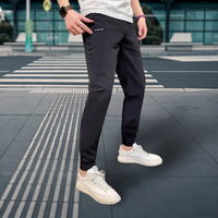 Herren Cargo Hose Outdoor Freizeithose Elastisch Taschen - Schwarz