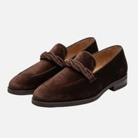 Florian | Herren Loafer Kordel-Detail Veganes Wildleder-Imitat – Vegane Loafer Herren - Braun