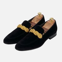 Florian | Herren Loafer Kordel-Detail Veganes Wildleder-Imitat – Vegane Loafer Herren - Schwarz