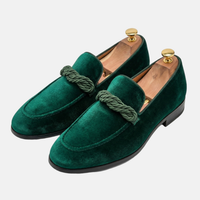 Florian | Herren Loafer Kordel-Detail Veganes Wildleder-Imitat – Vegane Loafer Herren - Grün