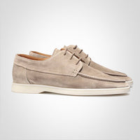 Herren Schnürloafer mit Wildleder-Optik und moderner Flachsohle - Beige