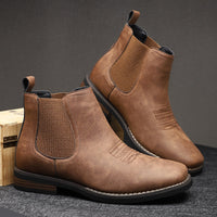 Herren Stiefeletten Chelsea Boots Orthopädisch mit Arch Support Slip-on Braun - Kastanienbraun