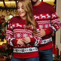 Herren Weihnachtspullover Festliches Design Weicher Acrylstoff - Rot
