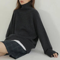 Nina | Trendiger Rollkragenpullover für Damen - Schwarz
