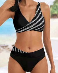 Camilla | Bedruckter Bikini in Warmen Tönen - Schwarz