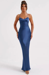 Macie | Damen Maxikleid – Modernes Lebendiges Maxi Kleid - Königsblau
