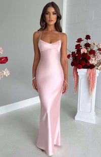 Macie | Damen Maxikleid – Modernes Lebendiges Maxi Kleid - Pink
