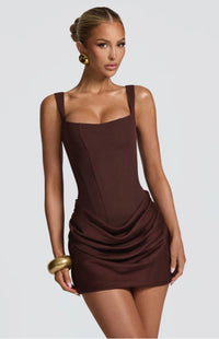 Lillian | Damen Minikleid – Elegantes Feminines Minikleid - Brown