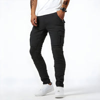 Bequeme Stretch Cargohose Herren - Schwarz