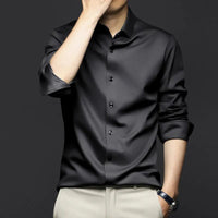 Justin | Herren Elegantes Business Hemd - Schwarz