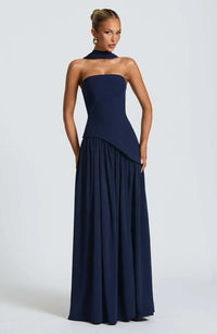 Donna | Damen Trägerloses Maxikleid – Trägerloser Maxi Kleid Selbstbewusst - Marine