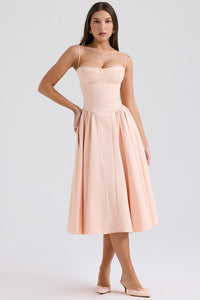Charlotte | Damen Midikleid – Klassisches Zeitloses Midi Kleid - Rosa