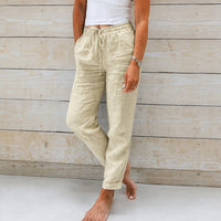 Stacy - Bequeme Damenhose aus leichtem Stoff - Beige