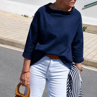 Sofia - Elegant geschnittenes Damenoberteil mit lässiger Passform - Marineblau