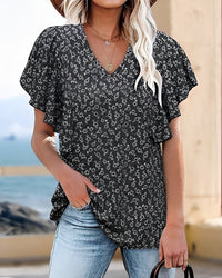 Vendee - Elegante Bluse mit Raffungen - Schwarz