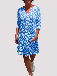 Jazmin - Lässiges Midikleid mit Rüschen - Blau