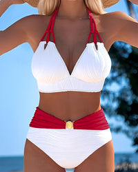 Camille - Schicker Bikini mit hoher Taille - Weiß