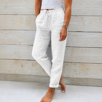 Dyan - Damenhose mit Zugband für einen lässigen Stil - Weiß