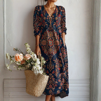 Isla | Elegantes Leinenkleid - Mehrfarbig