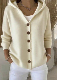Isabel | Damen Casual Kapuze Strickjacke - Beige