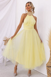 Ella | Damen Magisches Fee Kleid – Märchenhaftes Elfenkleid Fee - Yellow