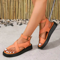 Rosalie | Elegante Damen Sandalen Zehensteg Design - Orange