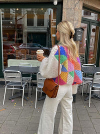 Aurelia | Damen Rundhals Langarmpullover - Regenbogen