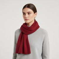 Langer Gestrickter Unisex Schal mit Rippenstruktur - Rot