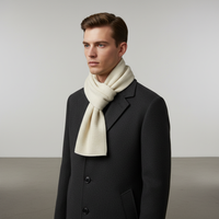 Langer Gestrickter Unisex Schal mit Rippenstruktur - Beige