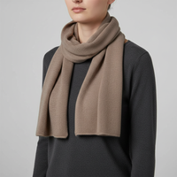 Langer Gestrickter Unisex Schal mit Rippenstruktur - Khaki