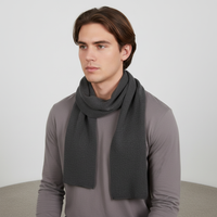Langer Gestrickter Unisex Schal mit Rippenstruktur - Dunkelgrau