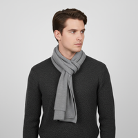 Langer Gestrickter Unisex Schal mit Rippenstruktur - Hellgrau