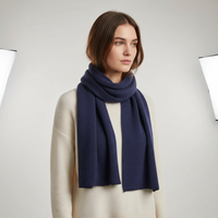 Langer Gestrickter Unisex Schal mit Rippenstruktur - Dunkelblau