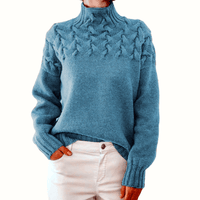 Elva | Gemütlicher Damen-Rollkragenpullover - Himmelblau