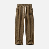Oskar | Herren Leichte Casual Cordhose Kordelzug Taschen – Cord Hose Herren - Braun