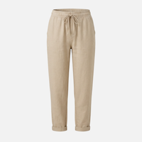 Helga | Damen Leichte Sommer Leinenhose Stretch Regular Fit – Leinen Hose Damen - Beige