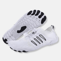 Leichte Unisex Barfuß Aqua Schuhe mit Schnell Trocknendem Design für Sommer und Wassersport - Weiß/Schwarz
