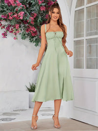 Lena | Damen Elegantes Sommerkleid – Frisches Elegantes Sommerkleid - Green