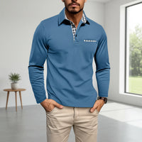 Herren Langarmshirt Seitentaschen Freizeit Arbeit - Blau