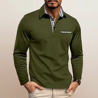 Herren Langarmshirt Seitentaschen Freizeit Arbeit - Grün