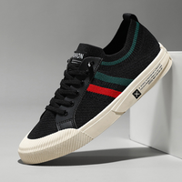Rainer | Herren Freizeit Gepolsterte Gummisohle Sneakers - Schwarz