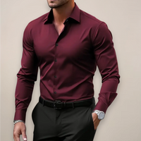 Michael | Herren Formelles Slim Fit Hemd - Rot