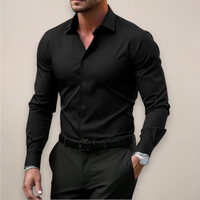 Michael | Herren Formelles Slim Fit Hemd - Schwarz