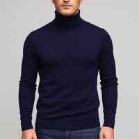 Moritz | Herren Merinowoll Rollkragenpullover - Marineblau