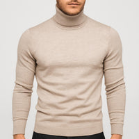Moritz | Herren Merinowoll Rollkragenpullover - Beige