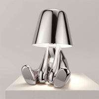 Misterlamp Moderne wiederaufladbare LED-Tischleuchte - Entspannendes Silber