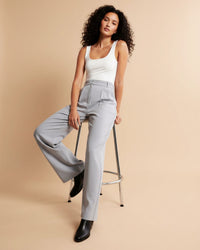 Dorothea | Damen Hohe Taille Chino Hose mit Taschen – High Waist Chino Taschen 2026 - Grau