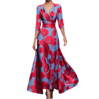 Nunna | Damen Florales Kleid – Einzigartiges Florales Kleid - Rot